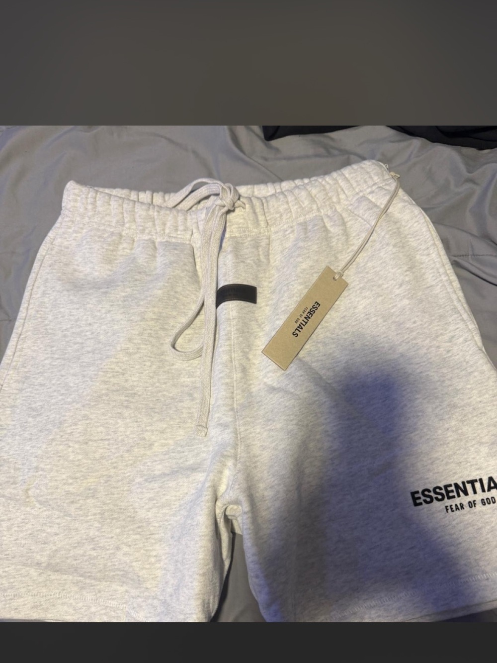 ESSENTIALS Kids Light Gray Drawstring Sweat Shorts